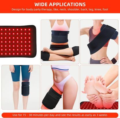 Red Light Therapy for Body, 15.9" X 7.9" Infrared Light Therapy Belt with 120 Leds, 660Nm Red Light & 850Nm Infrared Light Therapy Mat with Timer for Back Shoulder Waist Muscle Pain Relief
